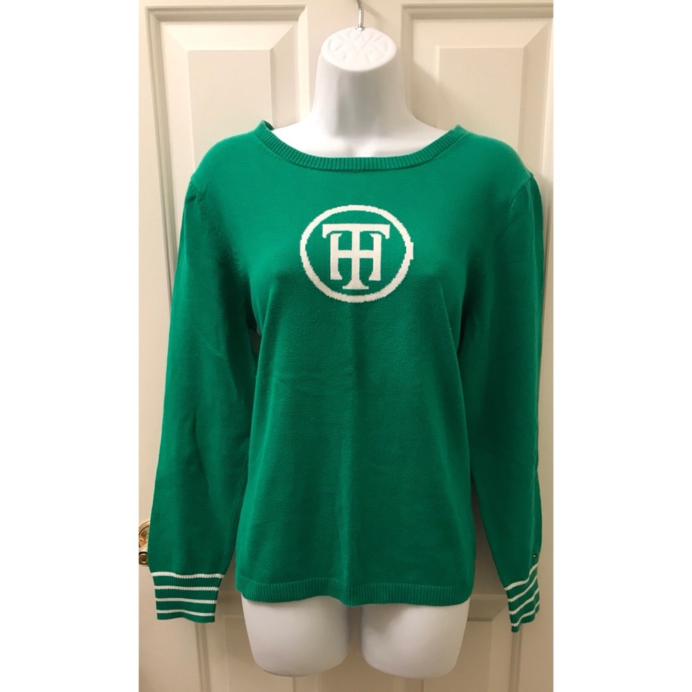 **TOMMY HILFIGER** Green Initial Sweater Size: L